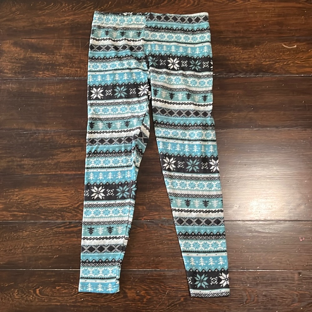 French Laundry blue, black white leggings